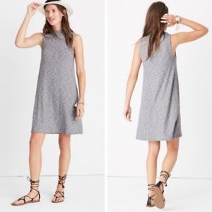 Madewell | Gray Ribbed Mock Neck Swing Tank Dress